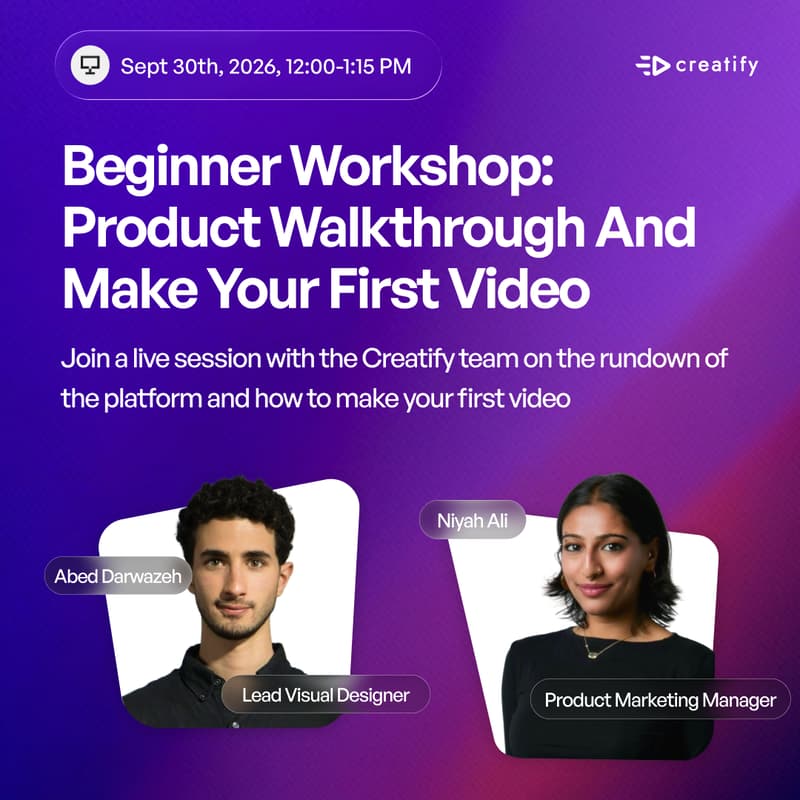 Cover Image for Creatify Beginner Workshop: Product Walkthrough And Make Your First Video