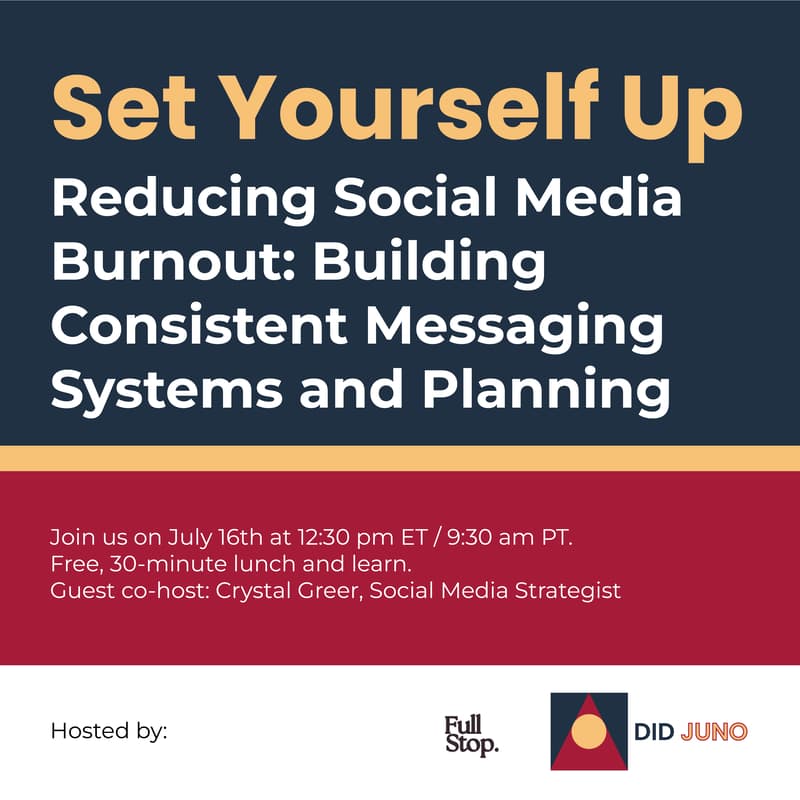 Cover Image for Reducing Social Media Burnout: Building Consistent Messaging Systems and Planning | Set Yourself Up Lunch + Learn