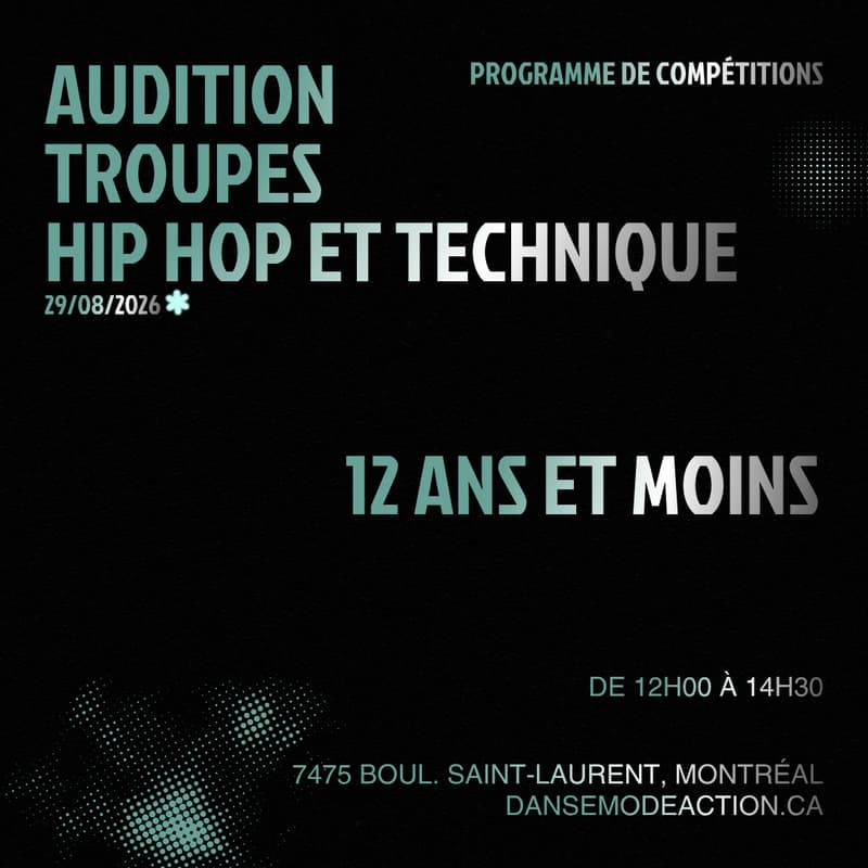 Cover Image for Audition Troupes 12 ans et moins