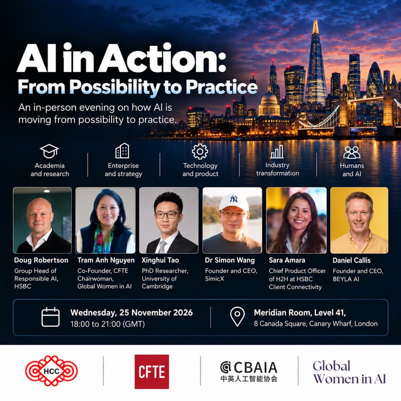 Cover Image for HSBC China Connect (HCC), CFTE, CBAIA and GWAI AI Event: AI in Action