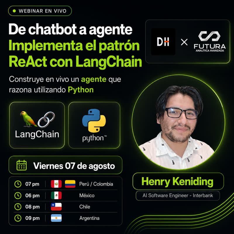 Cover Image for De chatbot a agente: construye un Agente ReAct con LangChain y Python