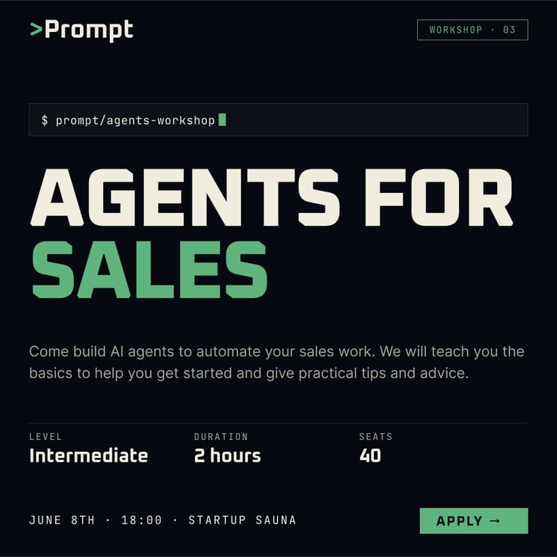 Cover Image for Prompt Workshop 3: Agents for Sales