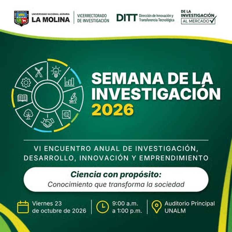 Cover Image for SEMANA DE LA INVESTIGACIÓN 2026 | VI Encuentro Anual de Investigación, Desarrollo, Innovación y Emprendimiento