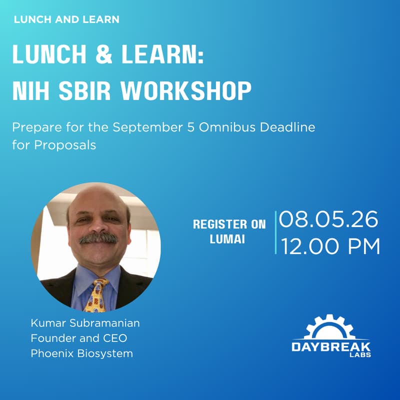 Cover Image for Lunch & Learn: NIH SBIR Workshop