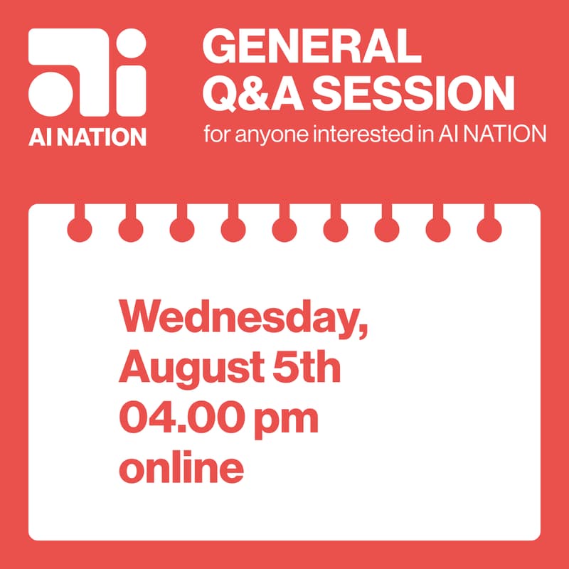Cover Image for AI NATION GRANT & ACCELERATOR Q&A Session (online)