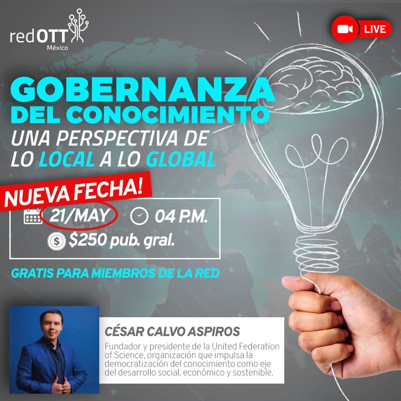 Cover Image for Gobernanza del conocimiento: una perspectiva de lo local a lo global, con César Calvo Aspiros.