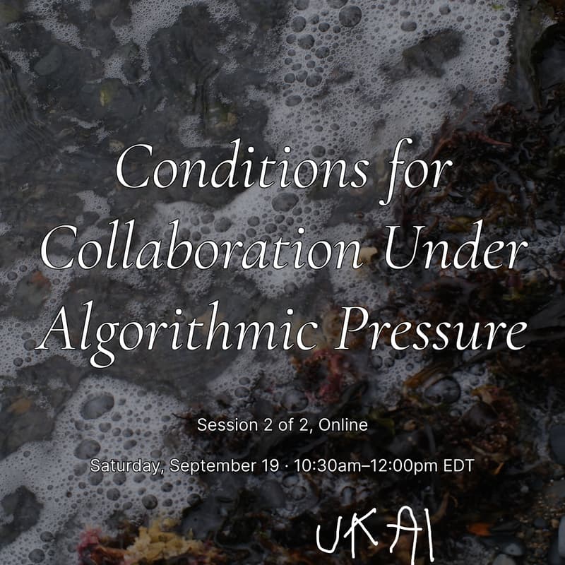 Cover Image for Conditions for Collaboration Under Algorithmic Pressure | Public Session 2 of 2 | September 19 (10:30am–12pm EDT)