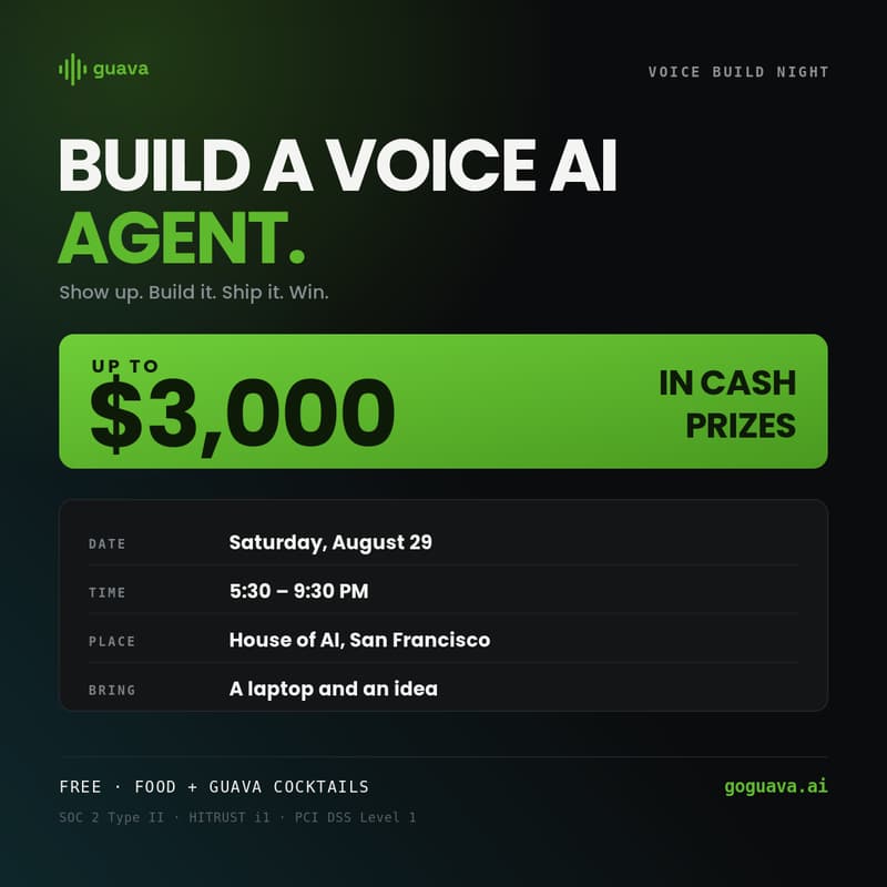 Cover Image for Guava Voice AI Hackathon: Build Night SF