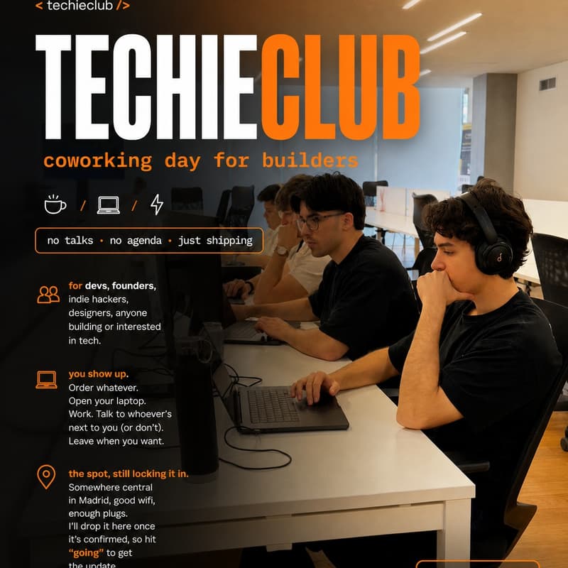 Cover Image for (see description) techieclub - Tech Meeting/Brunch/Cafe