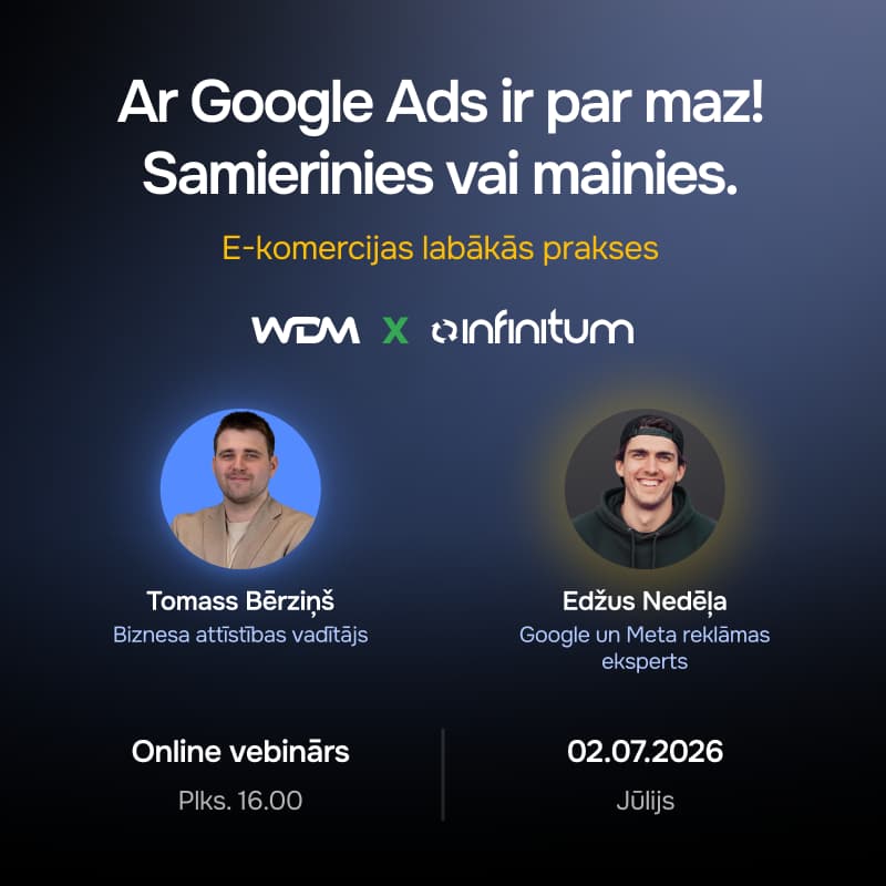 Cover Image for E-komercijas vebinārs. Ar Google Ads ir par maz!