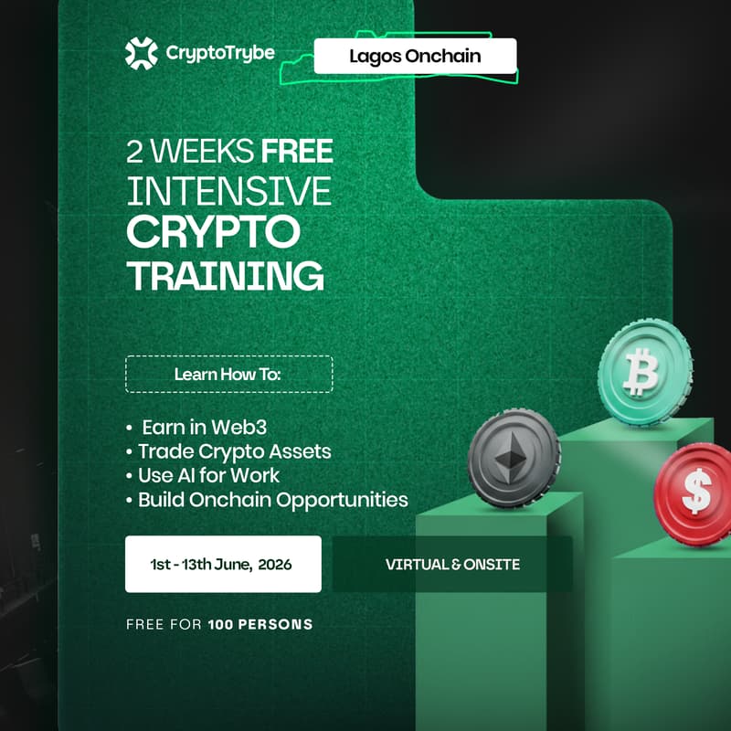 Cover Image for CryptoTrybe's 2Weeks Intensive Crypto Training, Lagos.