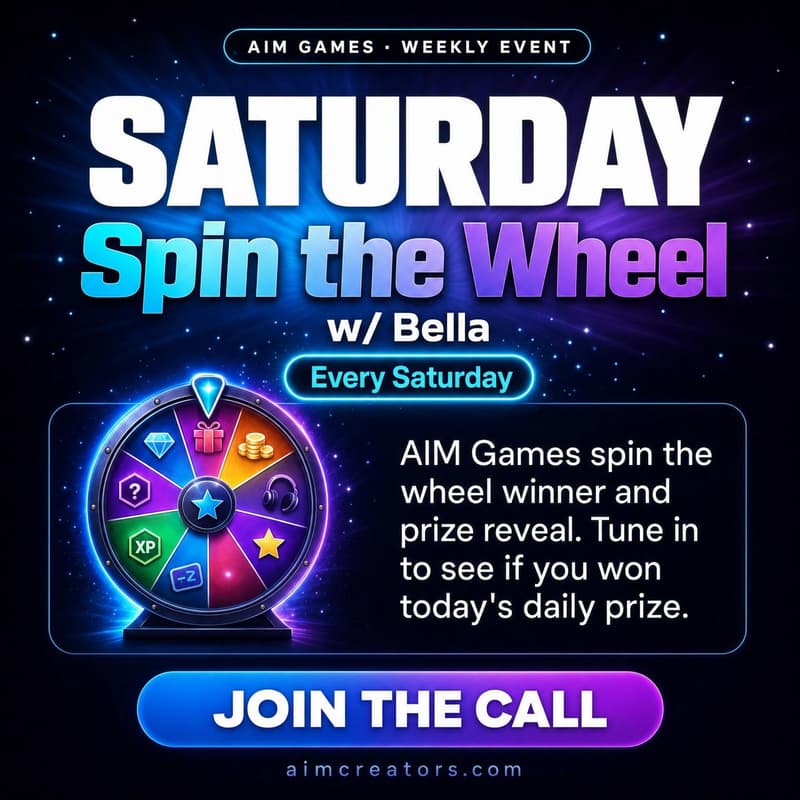 Cover Image for Saturday Spin The Wheel w/ Bella