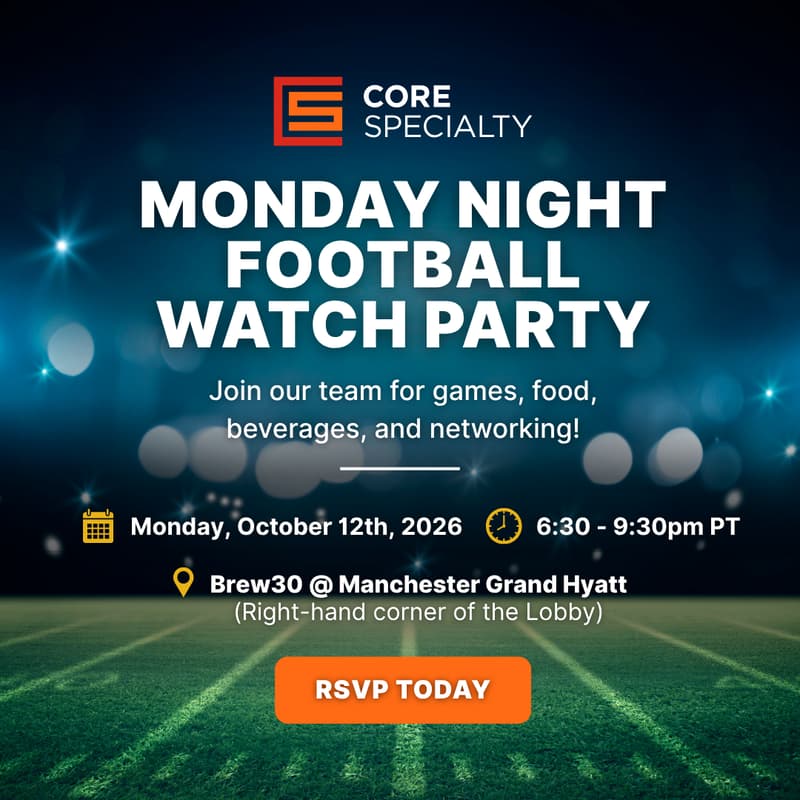 Cover Image for Core Specialty Monday Night Football Watch Party