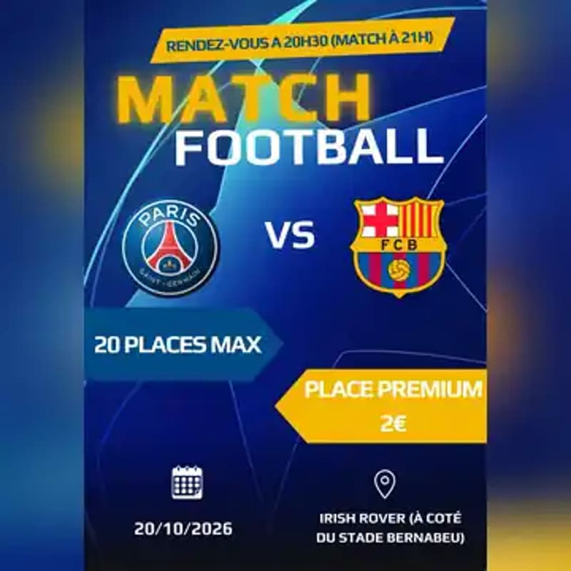 Cover Image for Match de foot PSG vs FC Barcelone | Sport Madrid