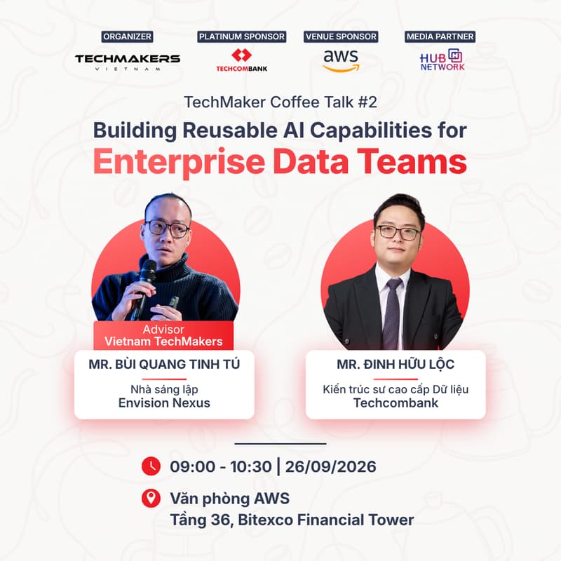 Cover Image for Techmaker Coffee Talk #02: Building Reusable AI Capabilities for Enterprise Data Teams
