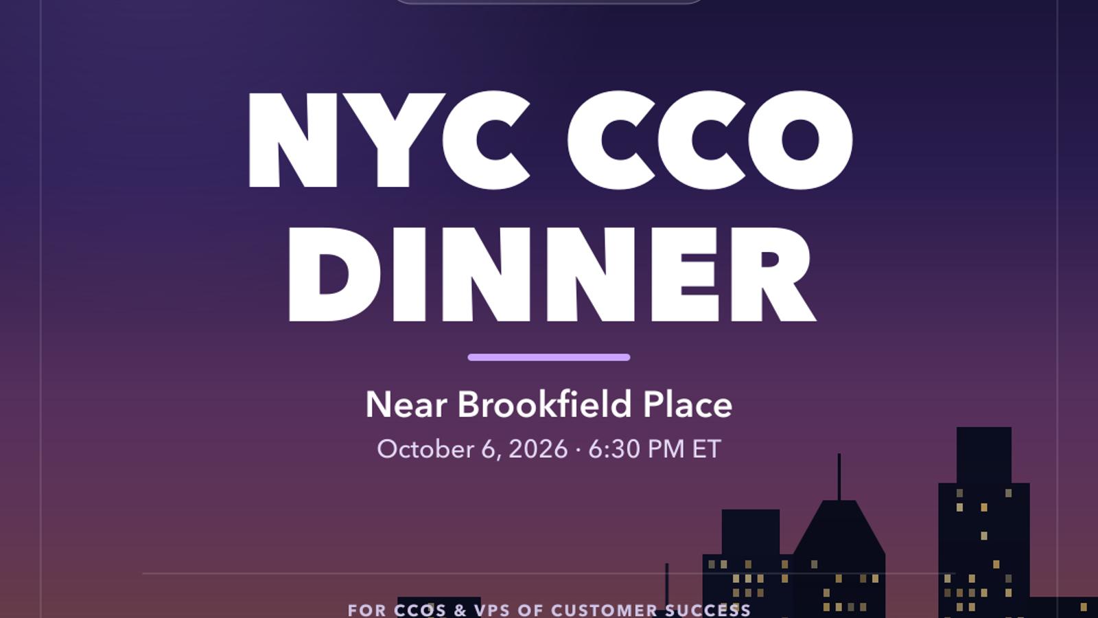 NYC CCO Dinner, hosted by Statisfy