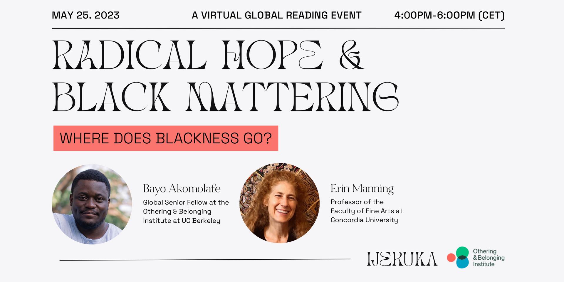 Cover Image for Radical Hope and Black Mattering: A Virtual Global Reading Gathering