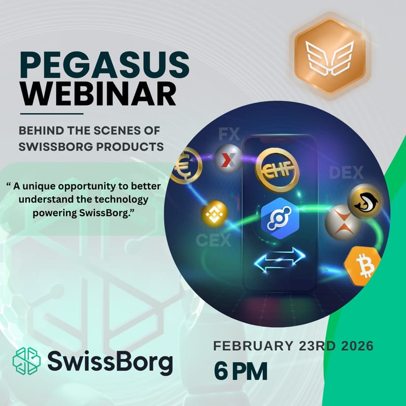 Exclusive Pegasus Webinar : Behind the Scenes of SwissBorg Products