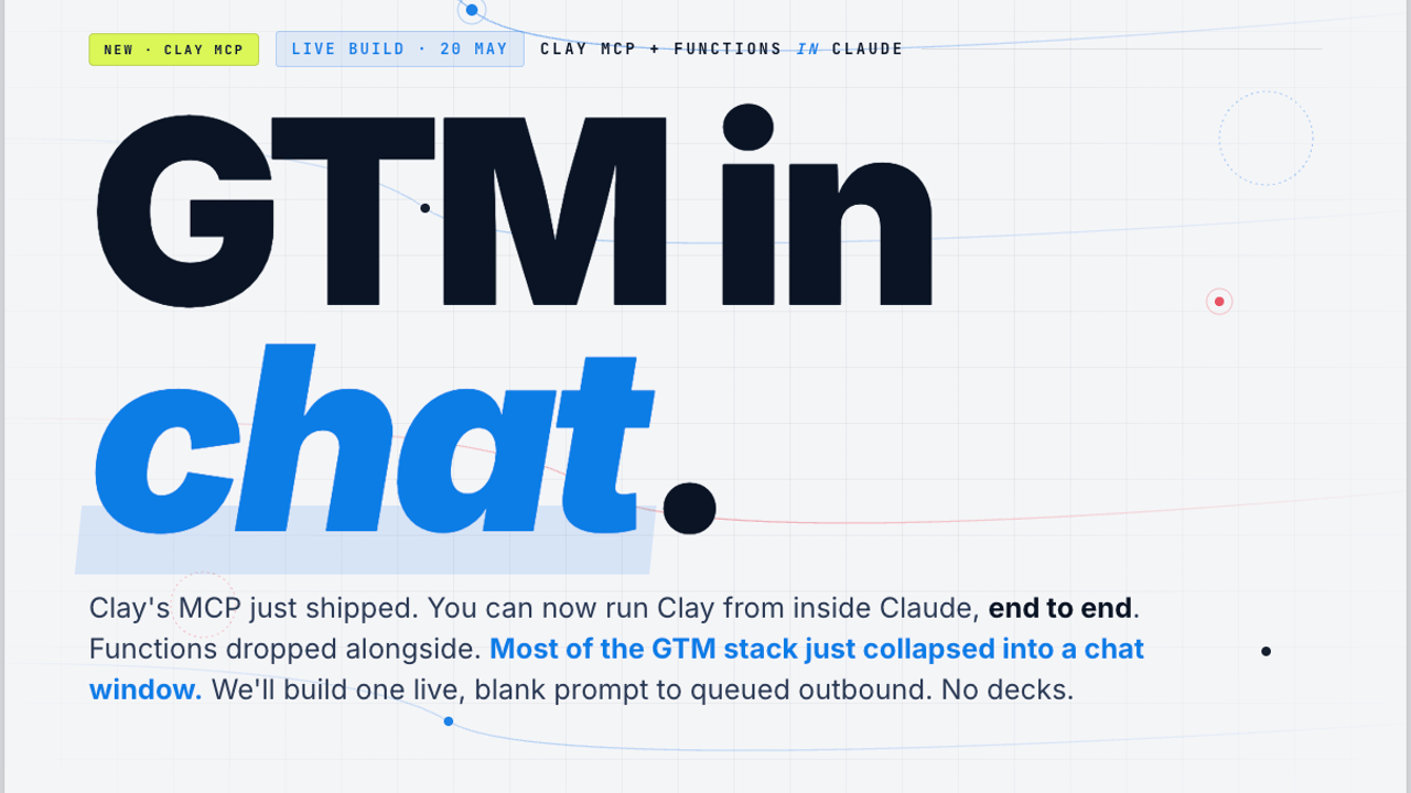GTM in chat: Clay just dropped MCP & Functions