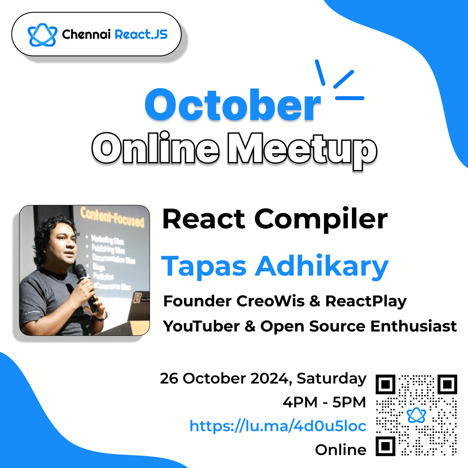Online Chennai React Meetup #5 · Zoom · Luma