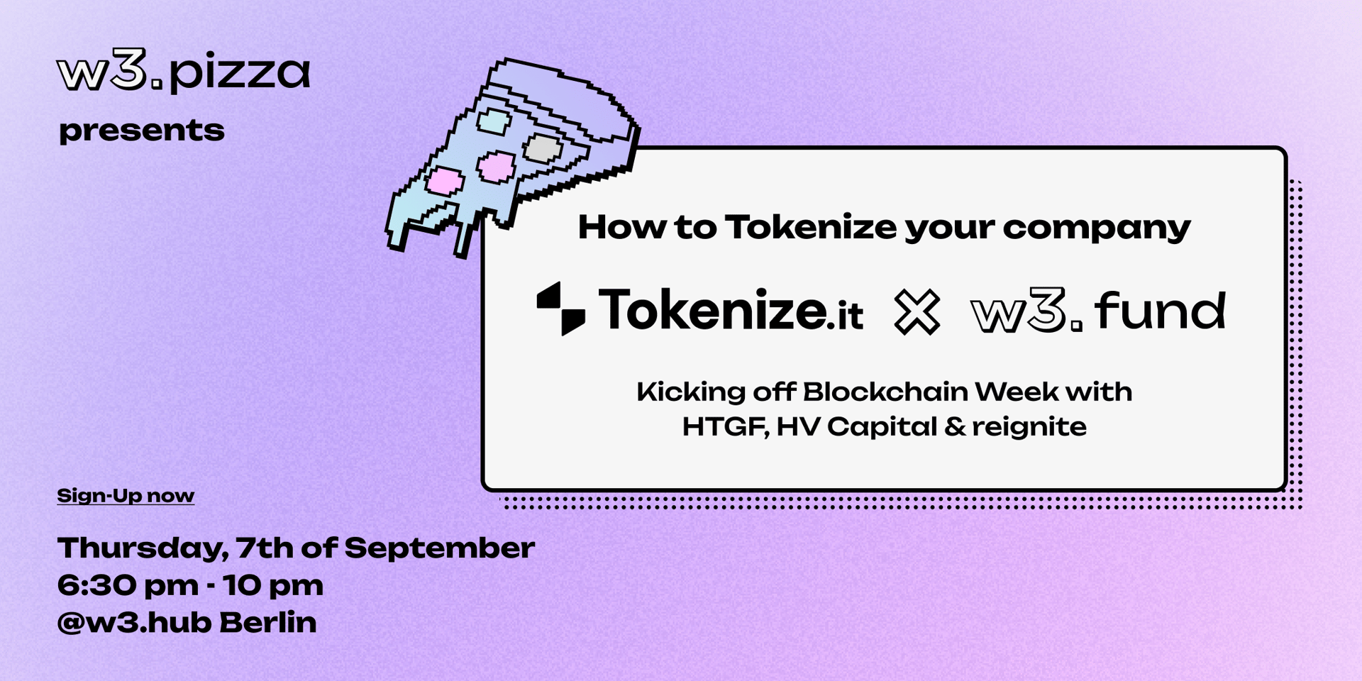 Cover Image for w3.pizza x Tokenize.it