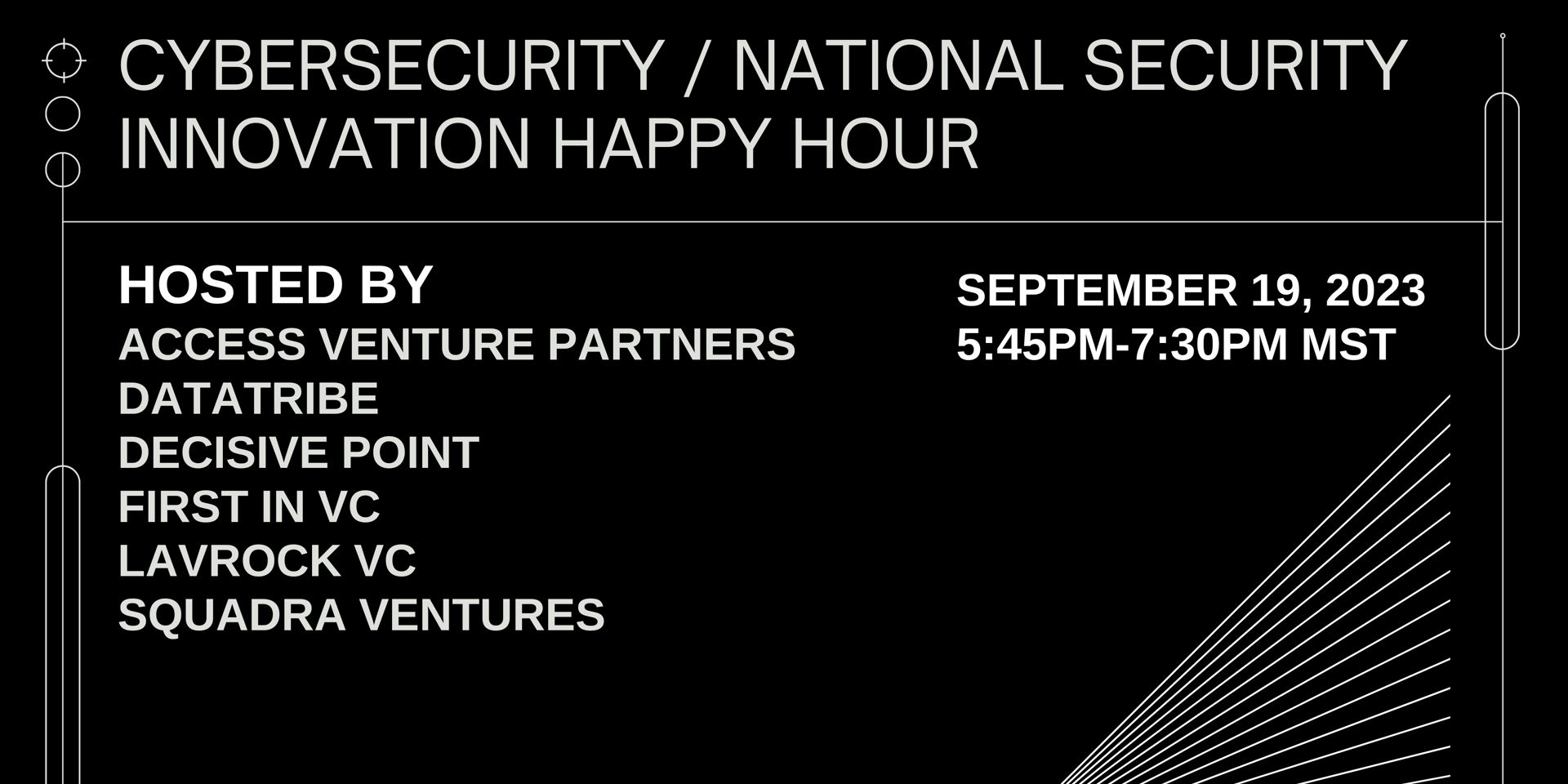 Cover Image for NatSec/Cybersecurity Ecosystem Happy Hour // Denver Startup Week