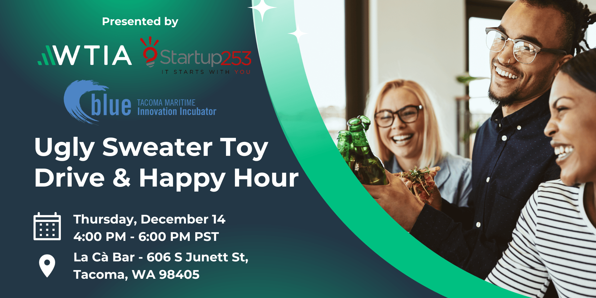Cover Image for Ugly Sweater Toy Drive + Happy Hour