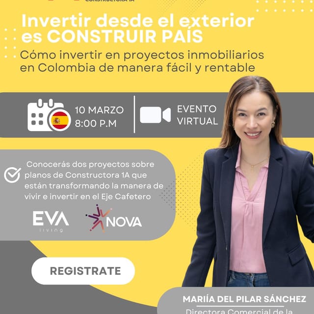 Cartel de ¿Cómo invertir en proyectos inmobiliarios en Colombia? 🇨🇴 - Webinar Gratuito