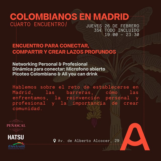 Cartel de Colombianos en Madrid - Cuarto encuentro 🇨🇴