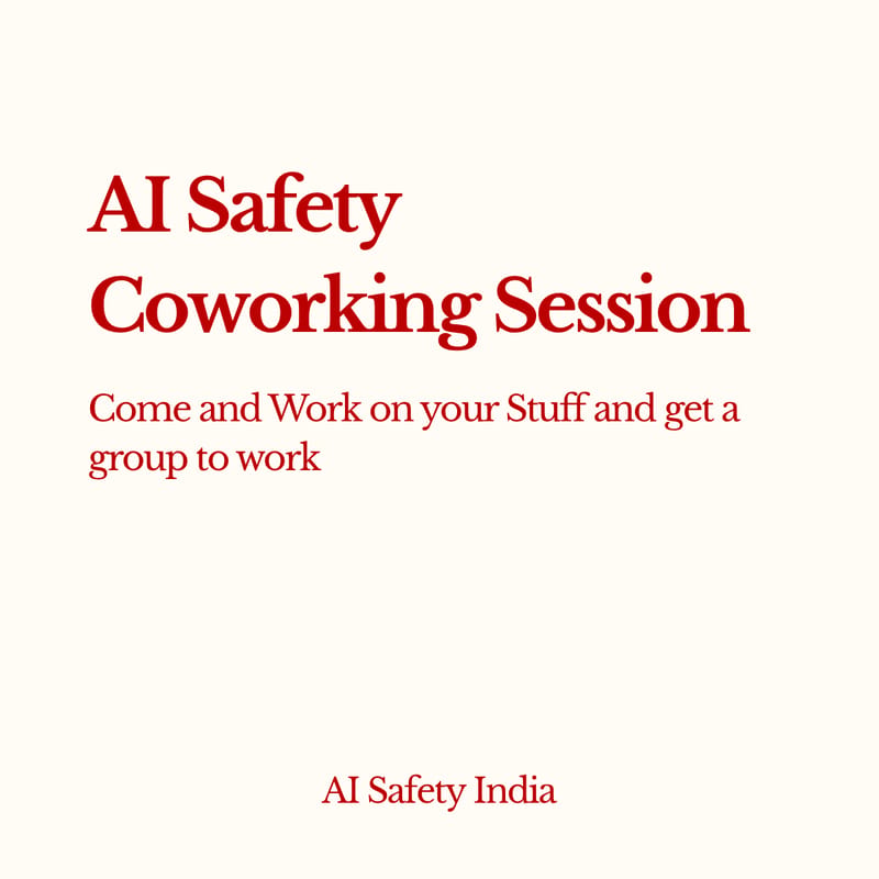 Event poster: AI Safety Coworking, Tuesday, 1 September, online.