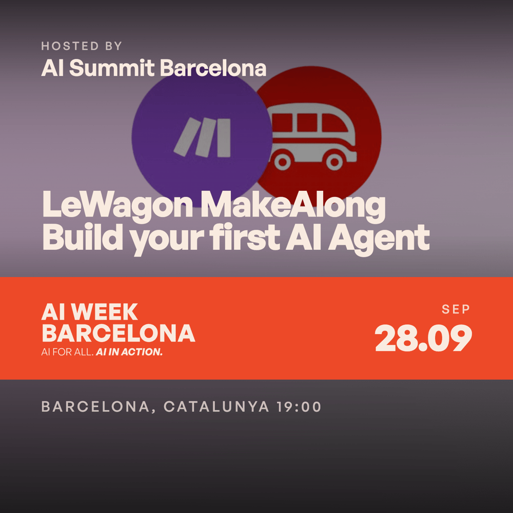 Portada de Build your first AI Agent (Make x Le Wagon)