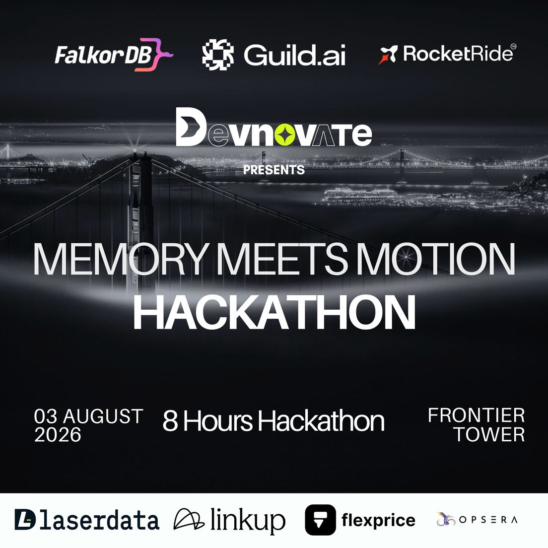 Memory Meets Motion Hackathon — Frontier Tower, San Francisco · Aug 3, 2026