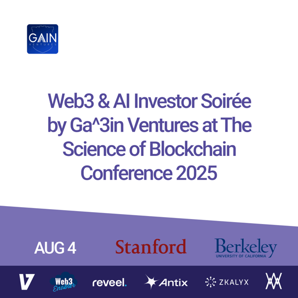 Web3 + AI Investor Soirée by Ga^3in Ventures at The Science of Blockchain Conference 2025