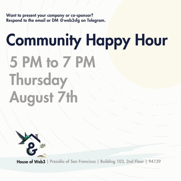 Web3 & AI Community Pitches, Happy Hour & Networking
