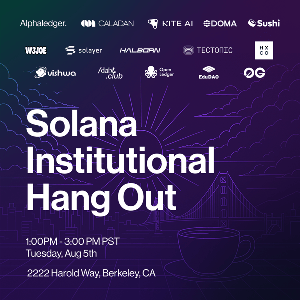 Solana Institutional Hang Out w/ Alphaledger