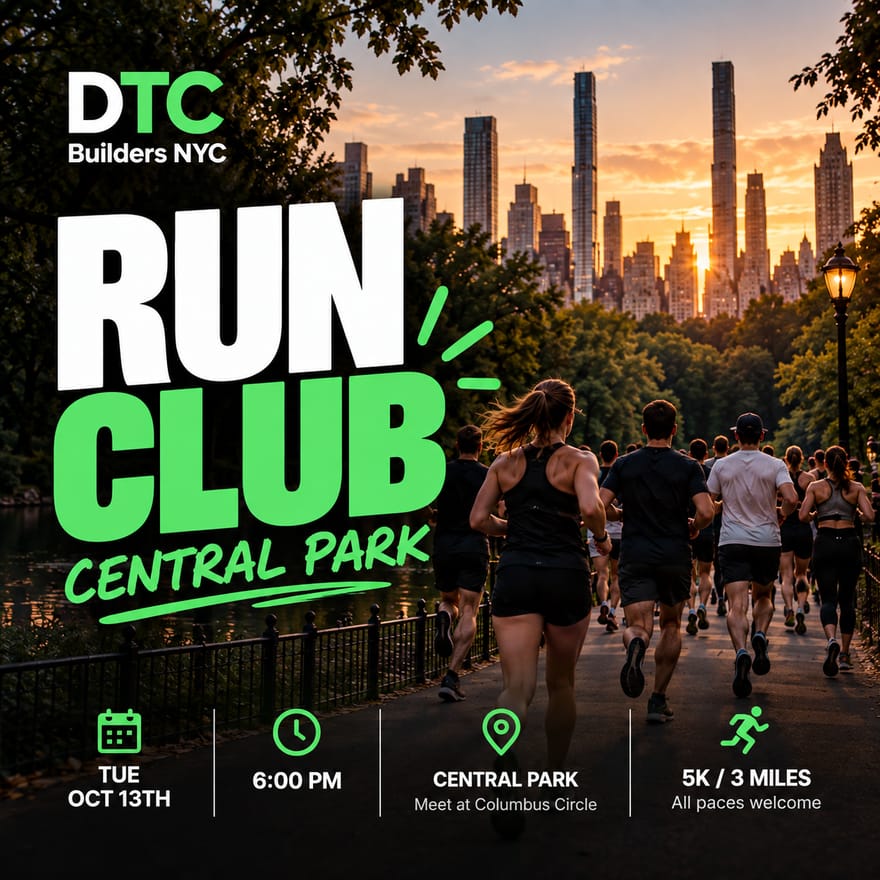 DTC Builders NYC Run Club 🏃‍♂️ | Central Park