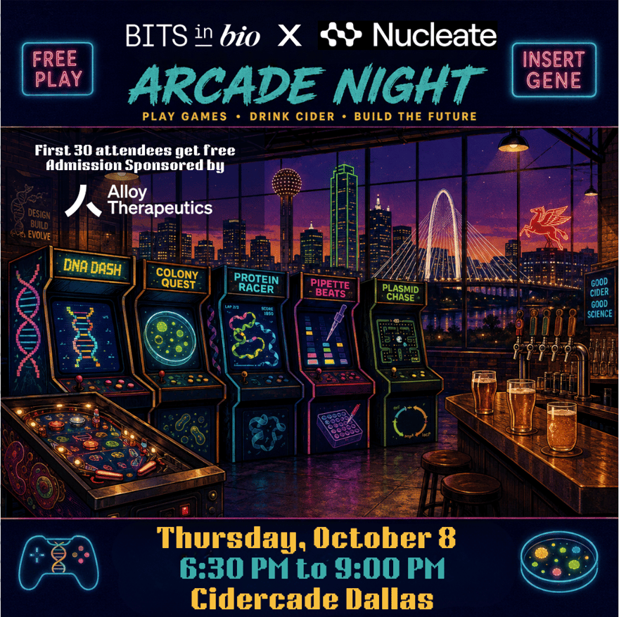 A Biotech Arcade Night in Dallas: Bits in Bio x Nucleate Community Mixer