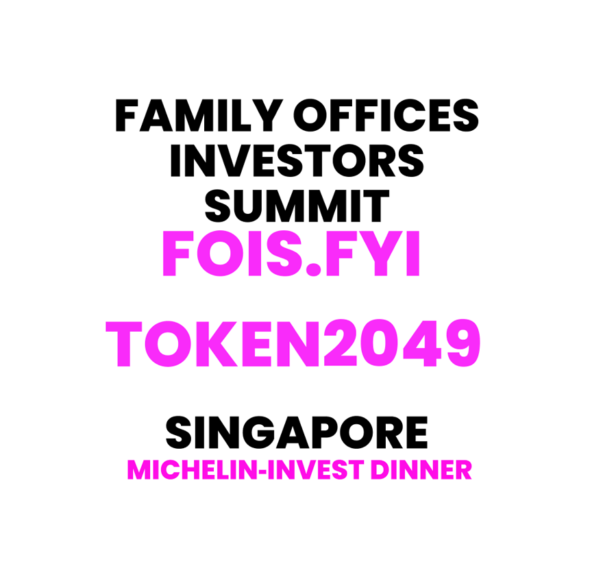 🇸🇬Michelin‑Invest Dinner #1🥂🕯Family Offices Investors Summit 📍Singapore 📍Oct 7 #Token2049🇸🇬