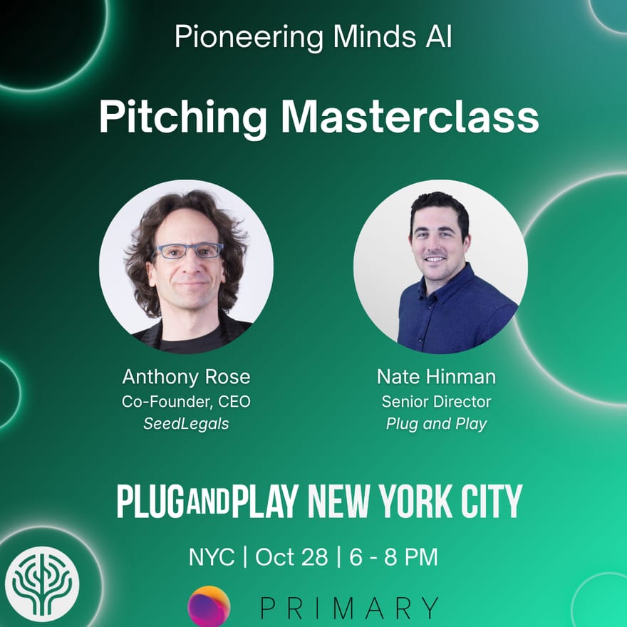 Plug and Play x PMAI: Pitching Masterclass III