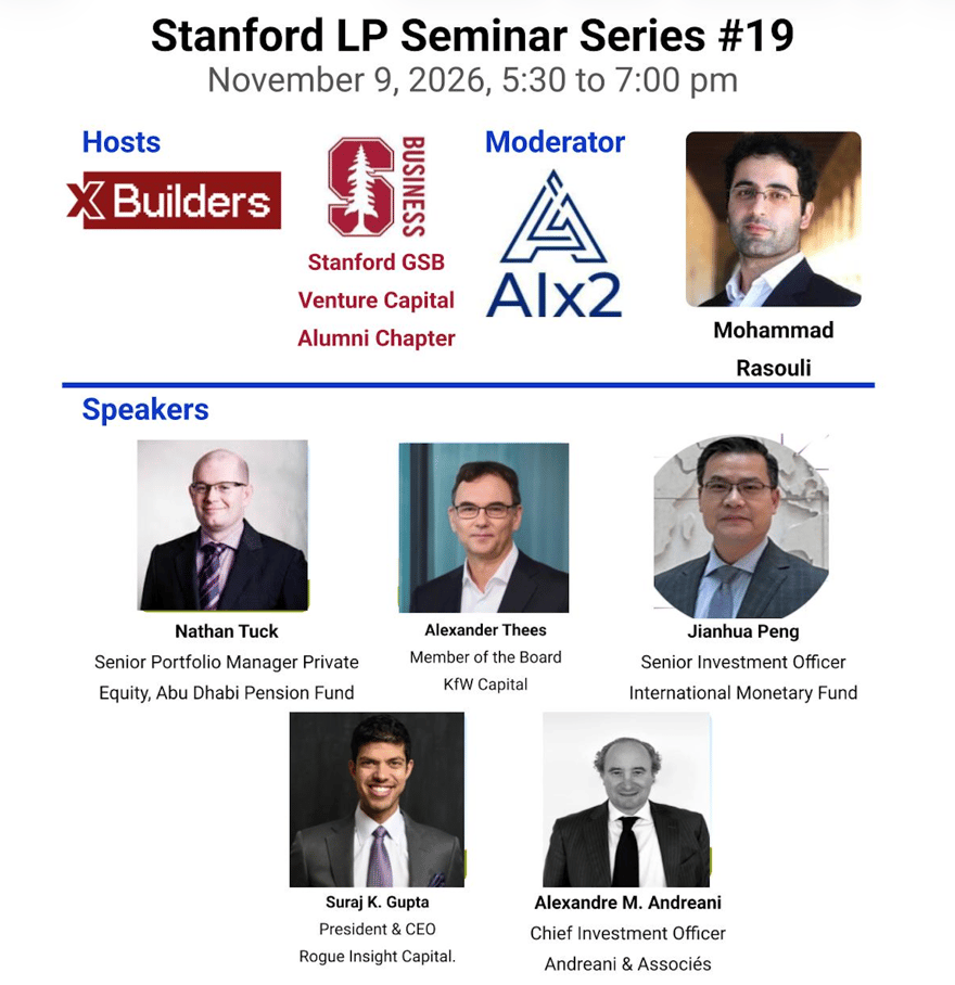Stanford LP Seminar Series #19 (KfW Capital; Rogue Insight Capital; Abu Dhabi Pension Fund; Andreani & Associés; IMF)