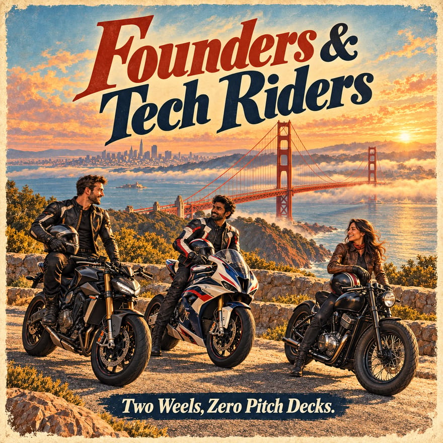 Founders & Tech Riders: Two wheels, zero pitch decks!