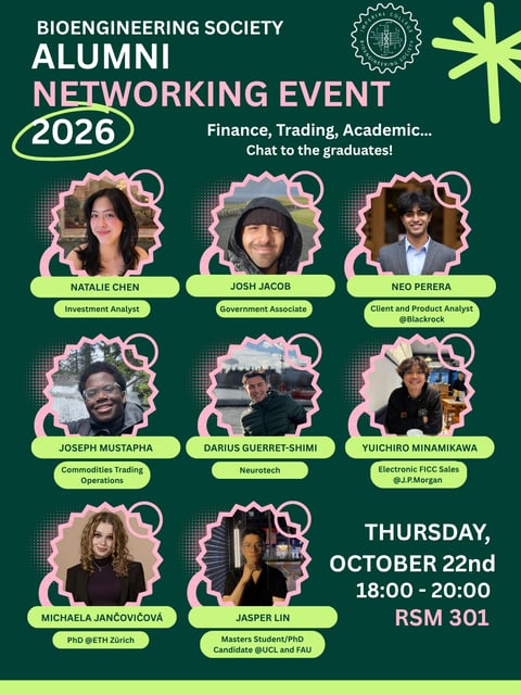 Bioeng Alumni Event: Chat With Recent Graduates!