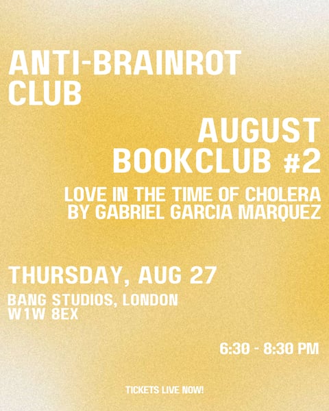 ABRC BOOKCLUB: LOVE IN THE TIME OF CHOLERA