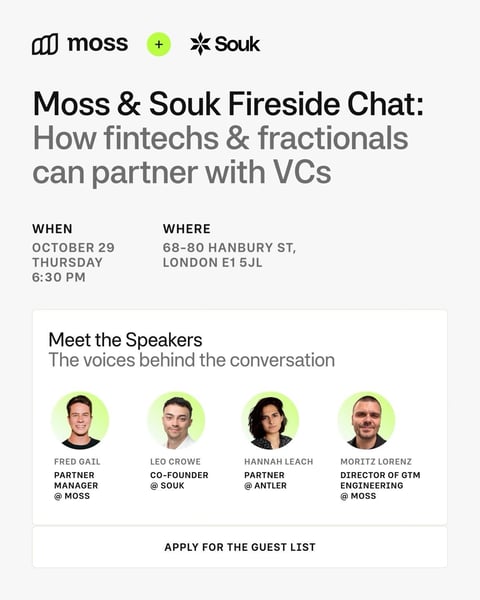 Moss & Souk Fireside Chat: How fintechs & fractionals can partner with VCs