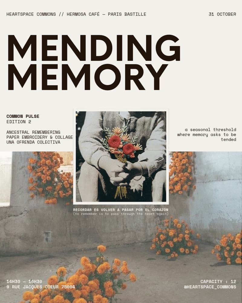 COMMON PULSE Ed. 2 – Mending Memory: Paper Embroidery, Archival Collage & Ancestral Remembering