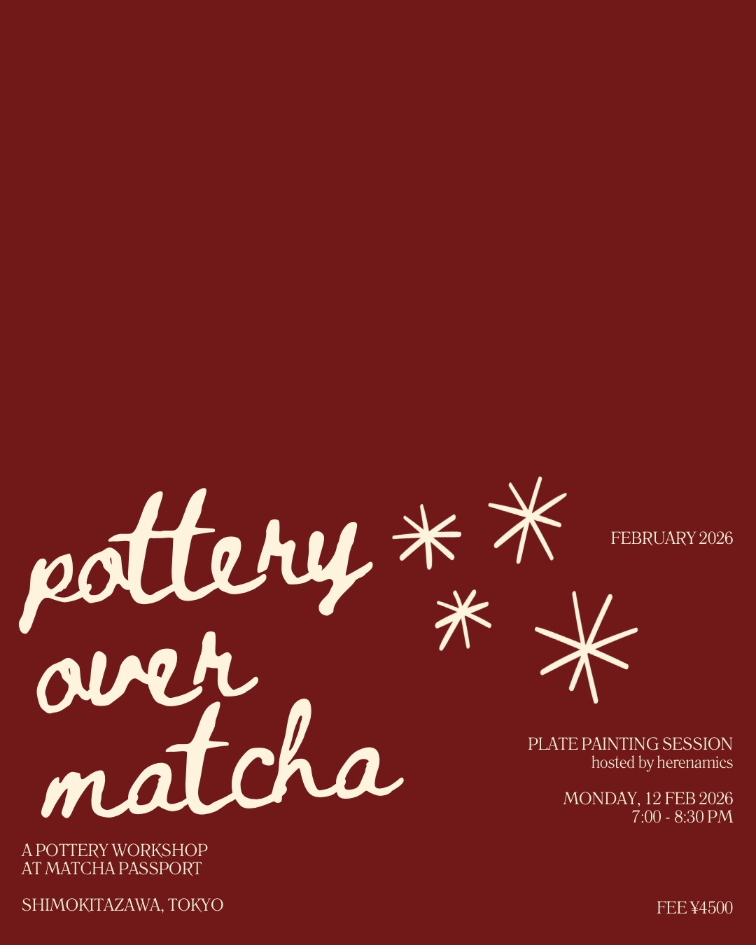 POTTERY OVER MATCHA - MATCHA PASSPORT X HERENAMICS [valentine edition] paint or make!