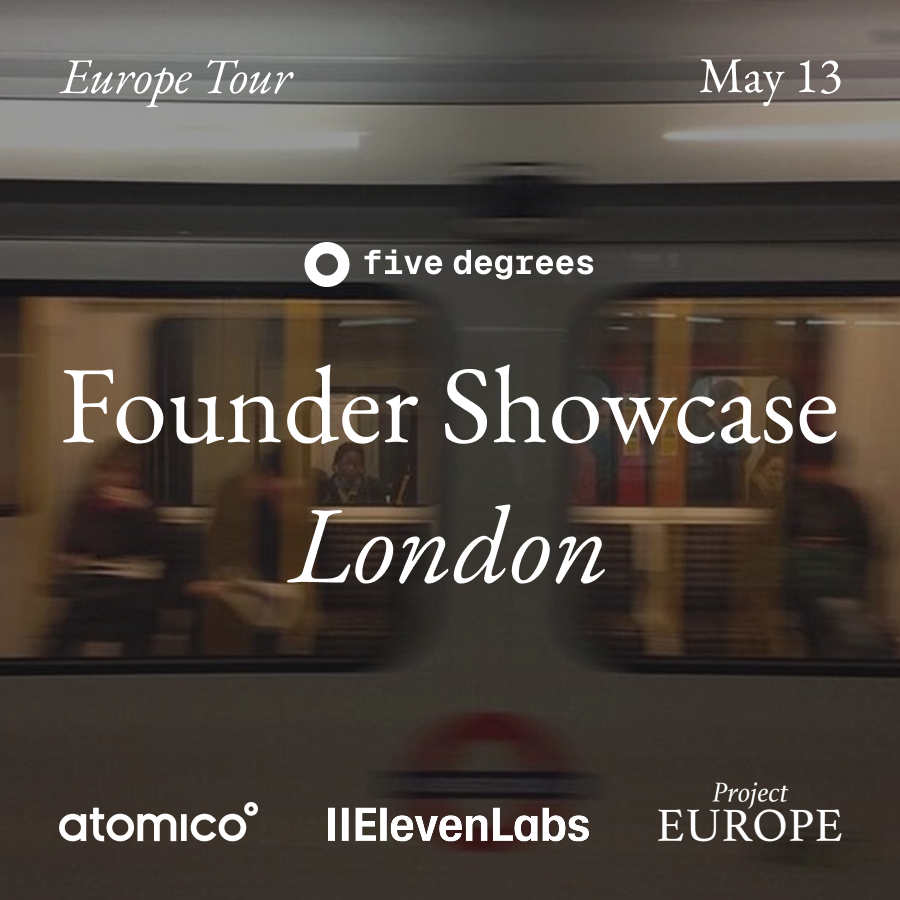 five degrees: Founder Showcase | London