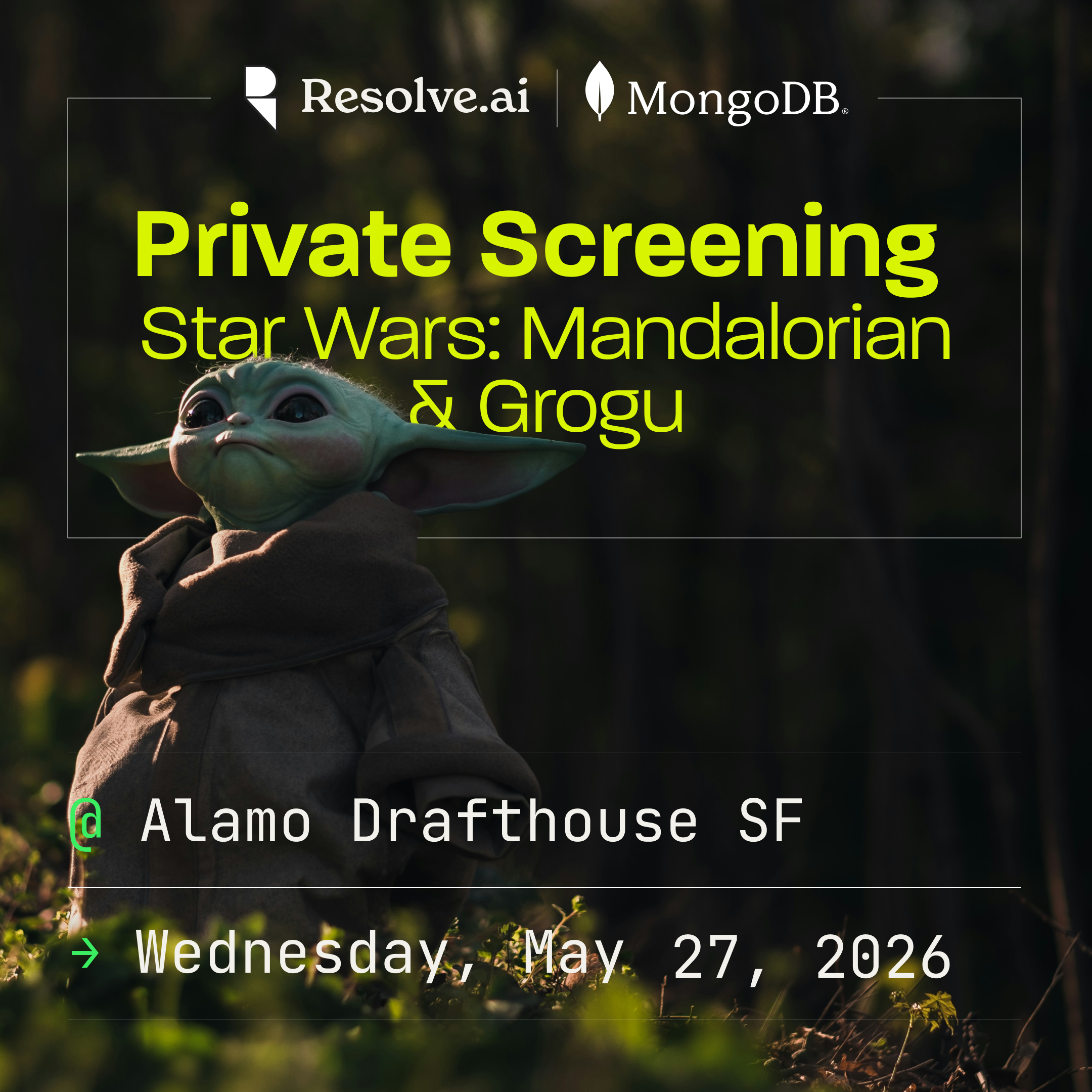 Cover art for #Private Screening of Star Wars: Mandalorian & Grogu — Alamo Drafthouse Cinema New Mission