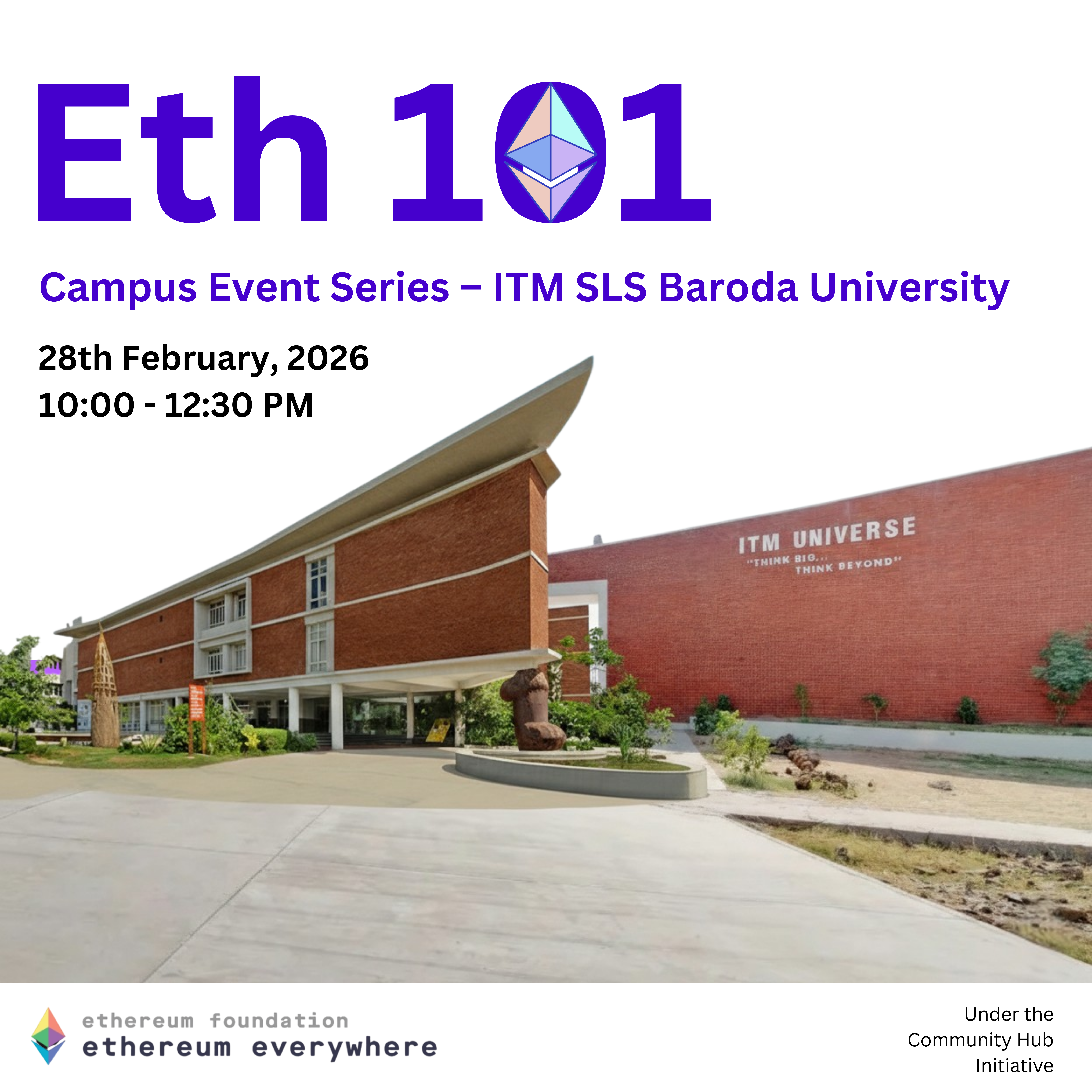 Eth Vadodara: Etheream 101 x ITM SLS Baroda University