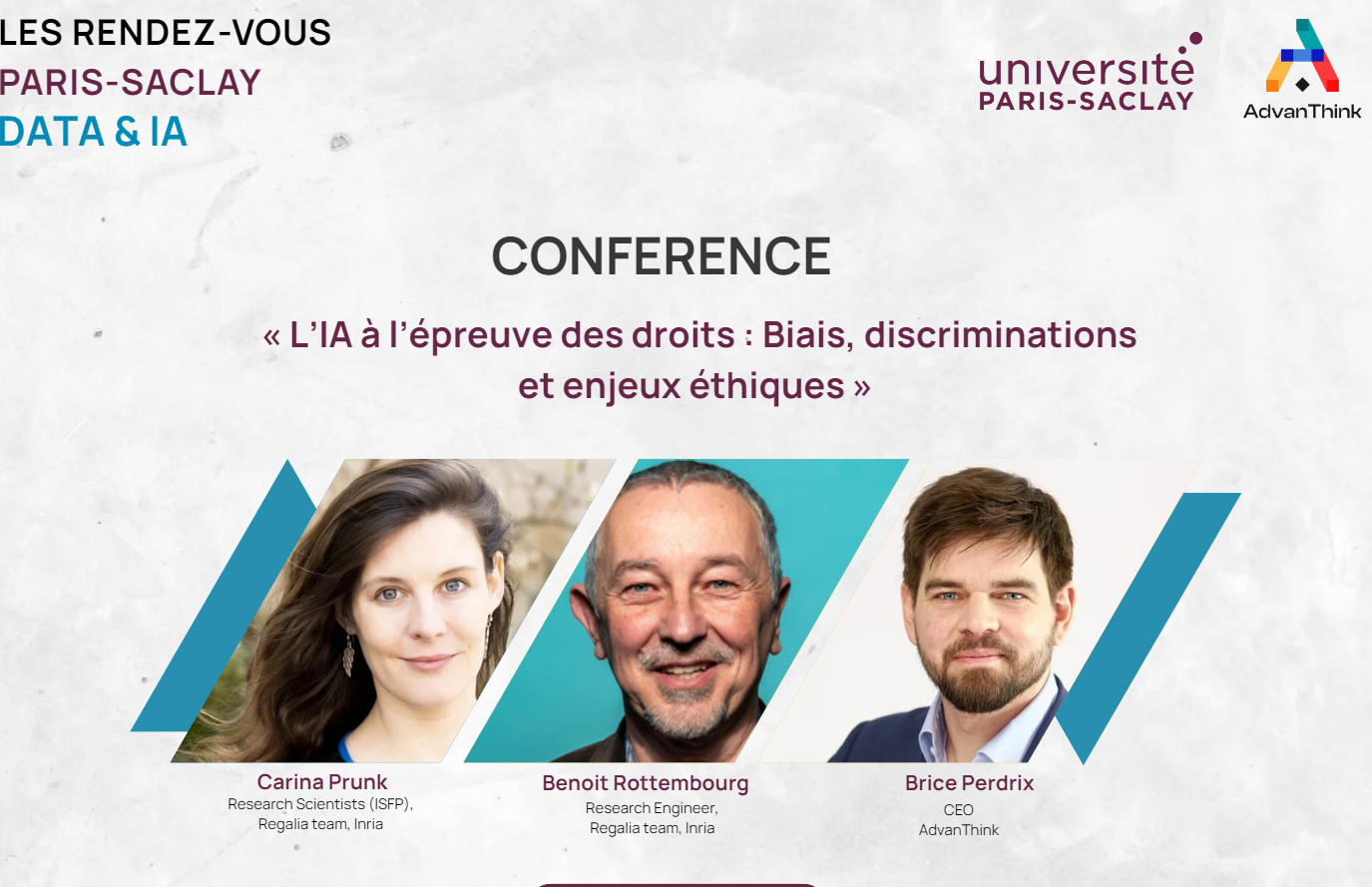 Les rendez-vous Paris-saclay :                                   « L’IA à l’épreuve des droits : Biais, discriminations et enjeux éthiques »